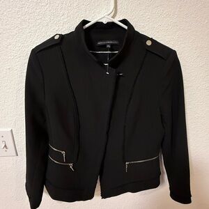 White House Black Market Black Jacket with Silver Accents